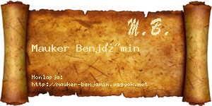 Mauker Benjámin névjegykártya